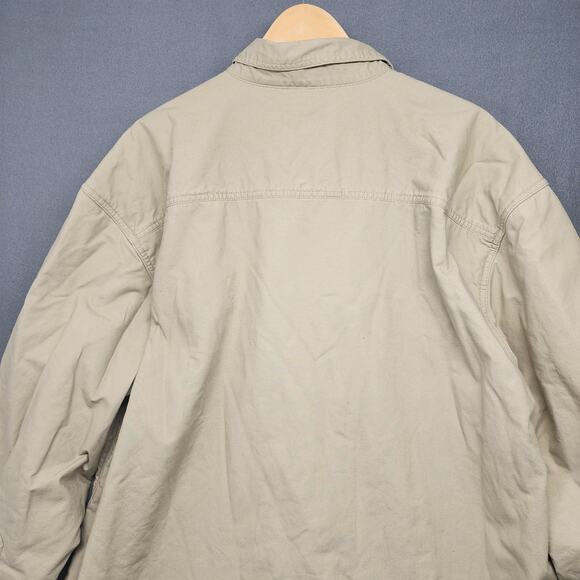 Berkley & Jensen Shacket Shirt Jacket Mens XL Beige Fleece Lined Plaid Vintage - Picture 13 of 16